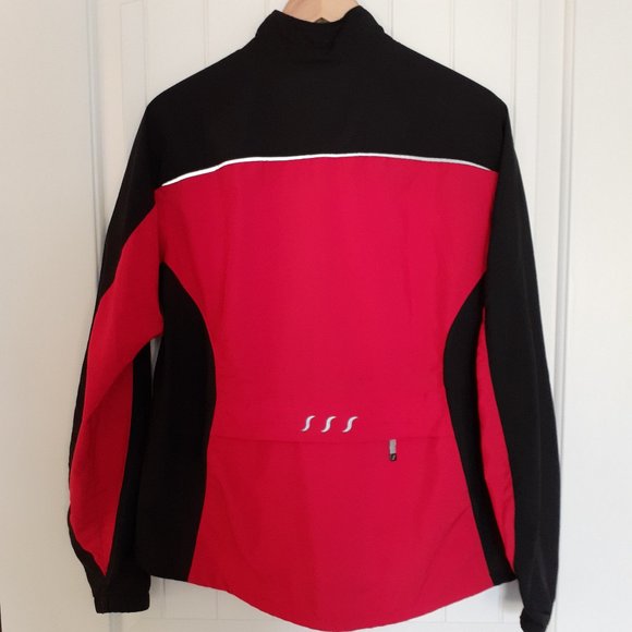 shebeest Full Zip Cycling Jacket Red Black Size L - Picture 2 of 11